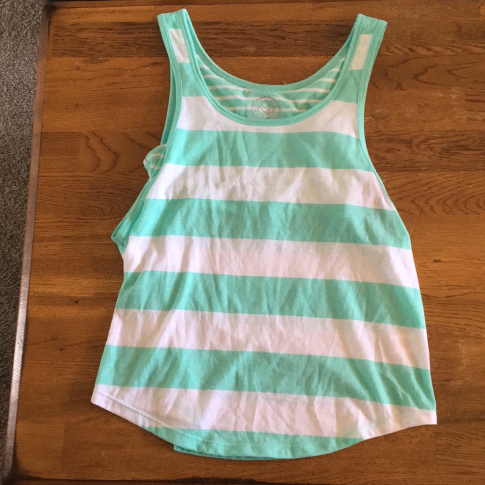 Teal striped shirt